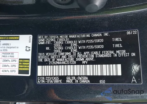 2022 Lexus Rx 350 z USA, uszkodzony, nr VIN 2T2HZMAA4NC251328